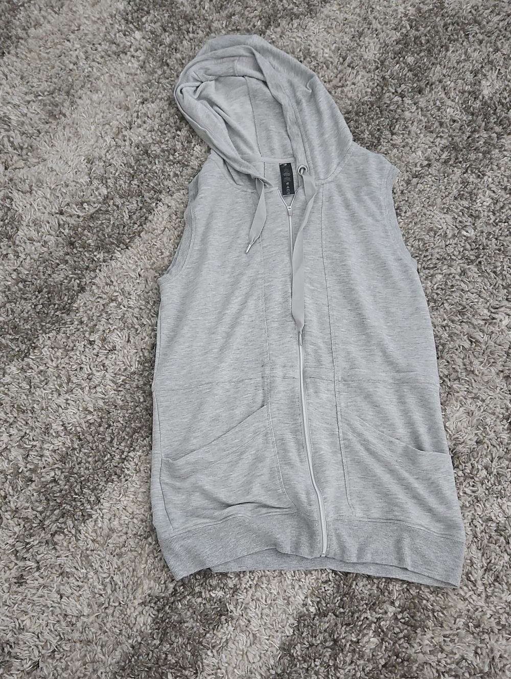 Yogalicious Light Gray Sleeveless Zip Hoodie